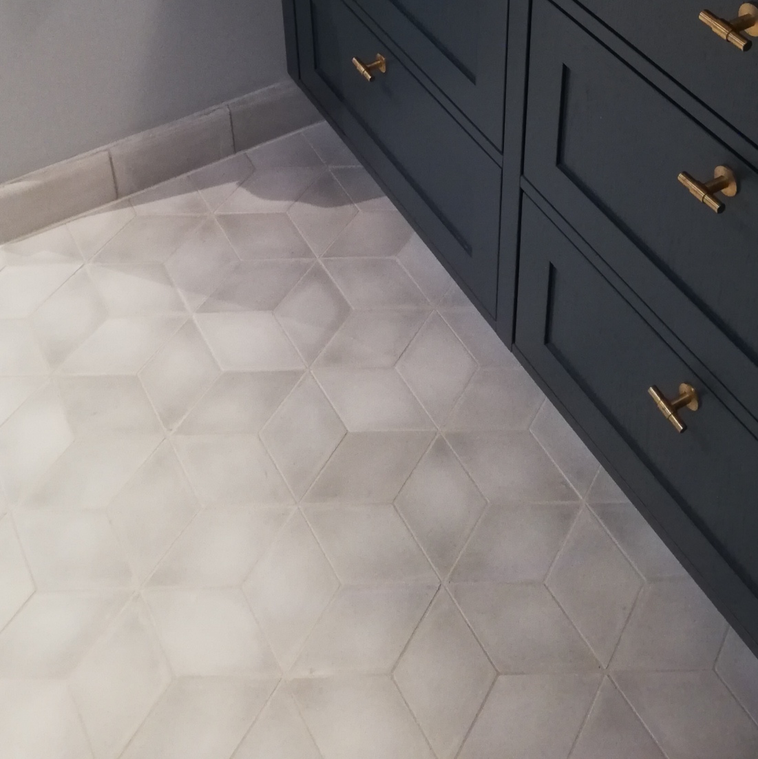 Håndlavet cementflise - Diamond 8 grå - Billede 5