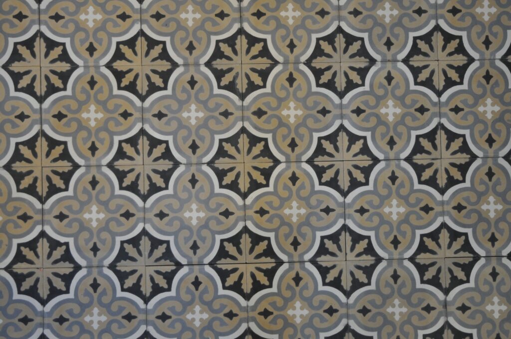Håndlavet encaustisk belægningsflise, udviklet og patenteret af Villa Tiles. Unikke designs, marmor slidlag, 28/40 mm tykkelse - udendørs holdbarhed 