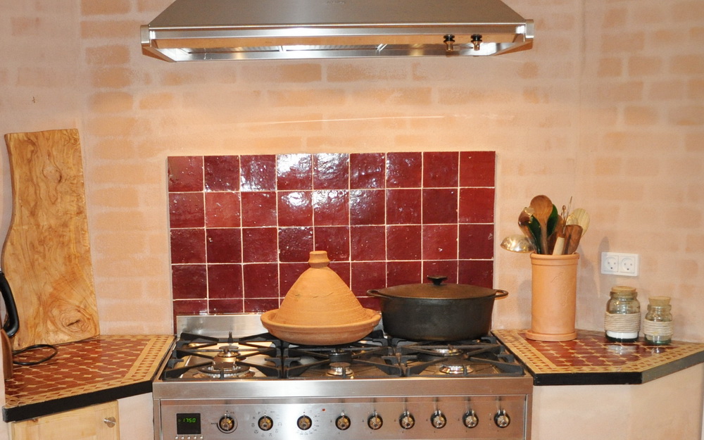 Håndlavede Zellige-fliser - bordeauxrød 43 - Billede 5