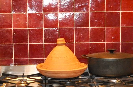 Håndlavede Zellige-fliser - bordeauxrød 43 - Billede 4