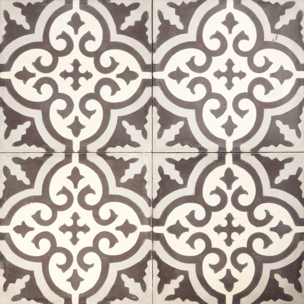 Håndlavede cementfliser i Art Nouveau-stil tilfører tidløs elegance til dit interiør. Et klassisk europæisk mønster i nordiske farver.