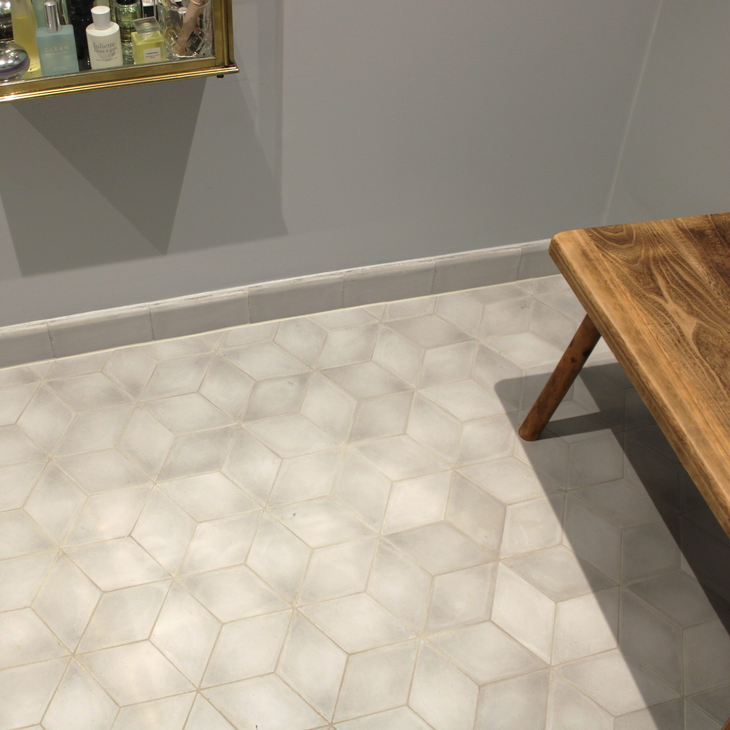 Håndlavet cementflise - Diamond 8 grå - Billede 4