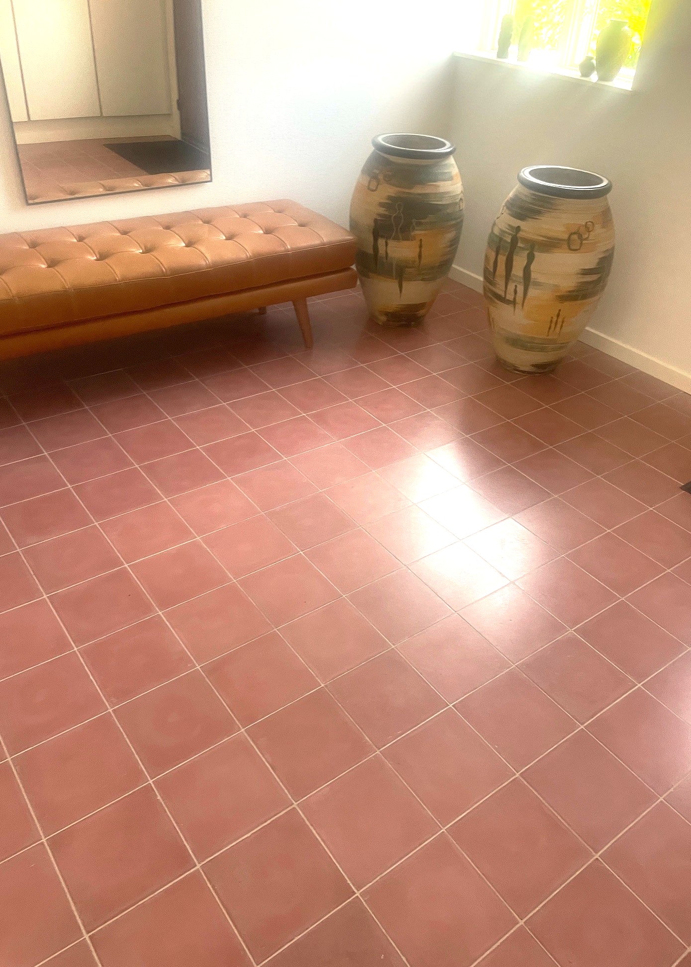 Håndlavet cementflise - Square 24 rød - Billede 3