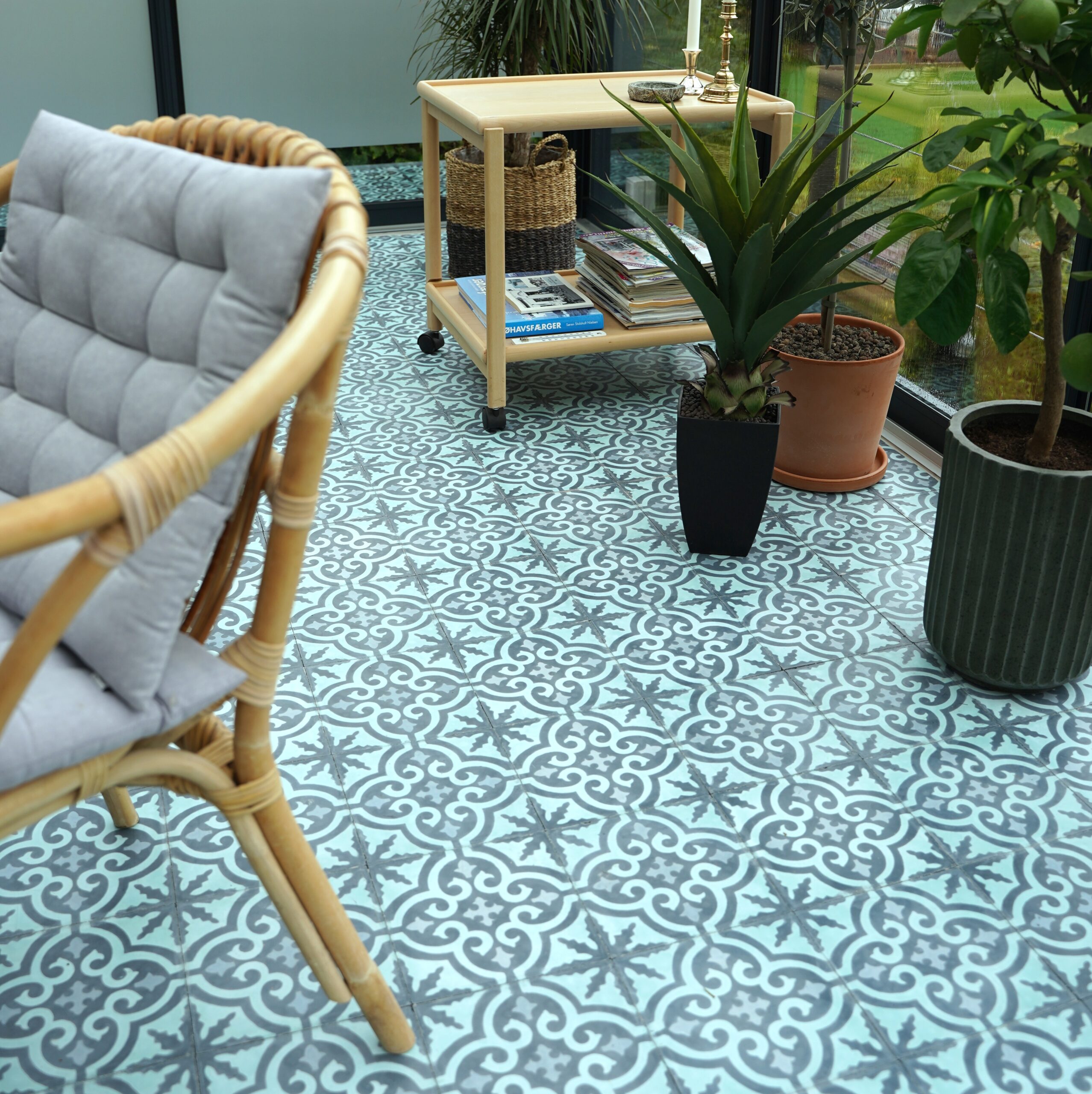 Håndlavet cementflise - Art nouveau 35-41-43 - Billede 4